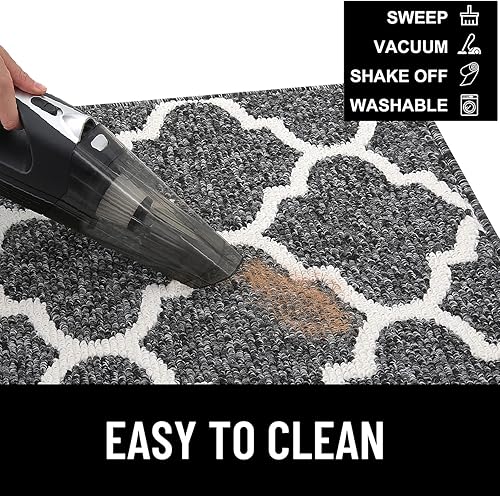 Miniatura 5 de OLANLY Tapete para puerta de interior, 20 x 59 pulgadas, antideslizante, absorbente, resistente a la suciedad, lavable, de perfil bajo, para