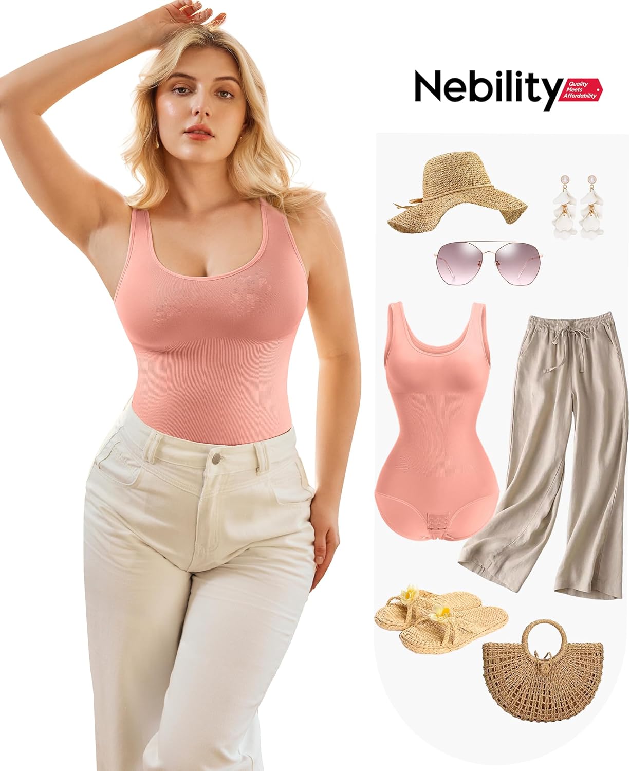 Nebility Bodysuit Shapewear for Women Tummy Control Body Shaper Faja Waist Trainer Seamless Body Suit Going Out Tops - Image 7