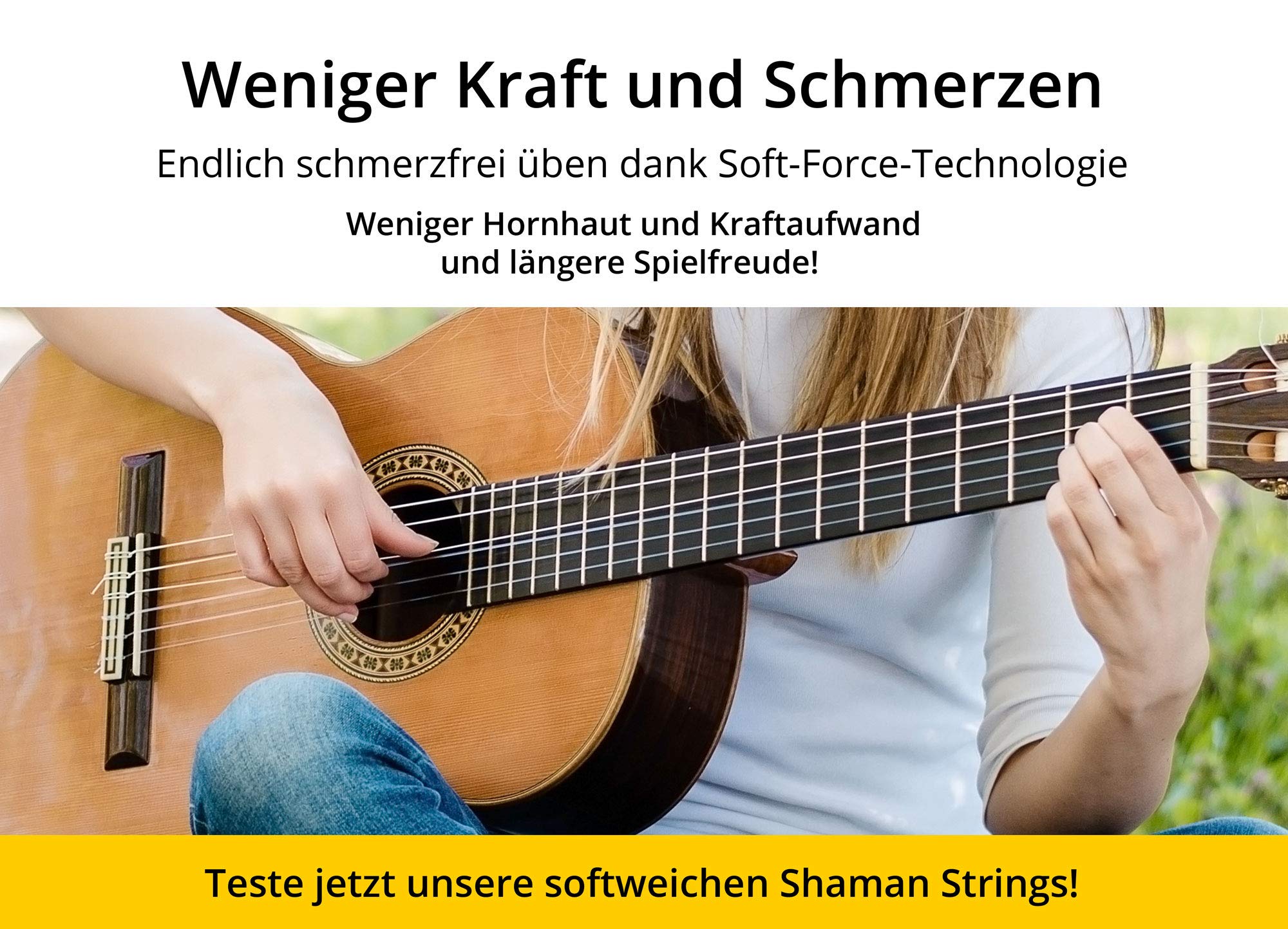 Shaman Gitarrensaiten für Konzertgitarre - 10 Satz Premium Nylon Saiten für klassische Gitarre und Akustikgitarre - 6+2 Saiten-Set inklusive 3 Plektren, D-Saite und extra hohe E-Saite