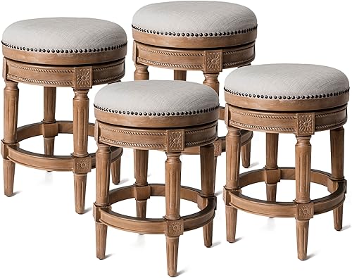 Miniatura 12 de Maven Lane Pullman Taburete de 26 Pulgadas de Altura, sin Respaldo, con Acabado de Roble Recuperado, Altura de Mostrador, Tapizado con Asiento de