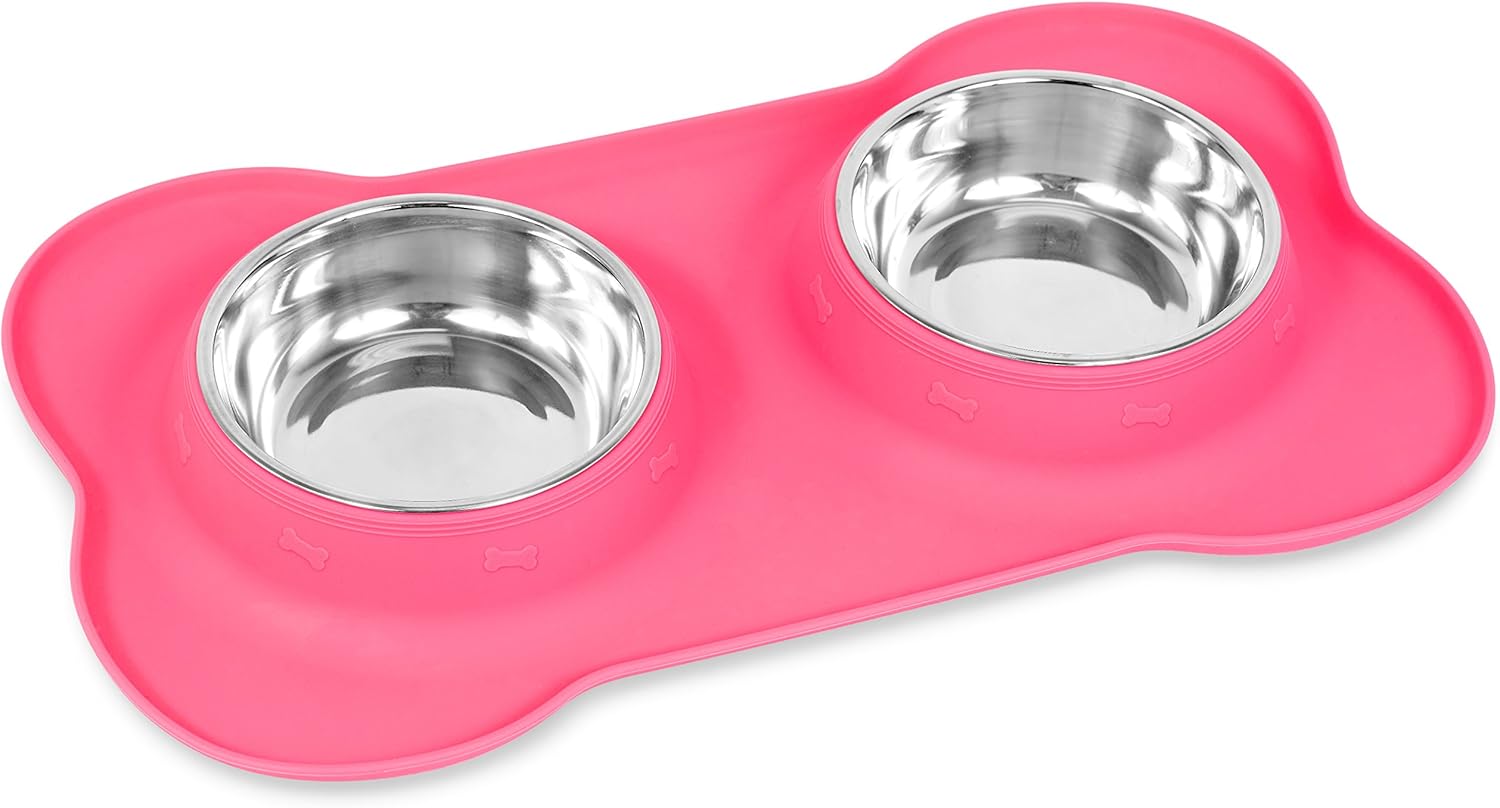 Pet Supplies Best Bone Dog Bowl Set Double Stainless