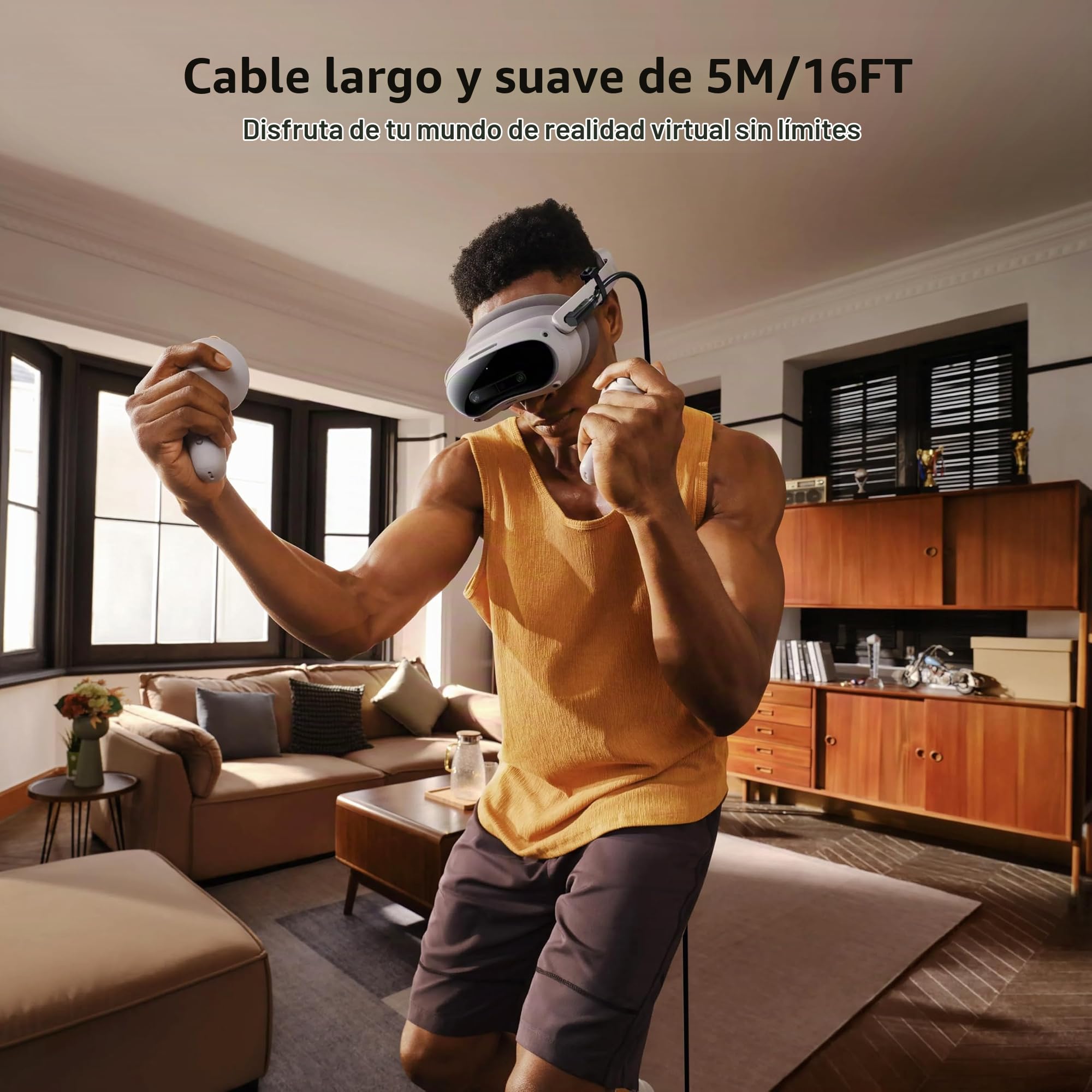 BENFEI Cable Link de 5m, Cable Link USB 3.0 a USB C con Meta Quest 3s, Quest 3 2 1, Quest Pro, Pico 4, PC Steam VR Accesorios, Transferencia de Datos de Alta Velocidad