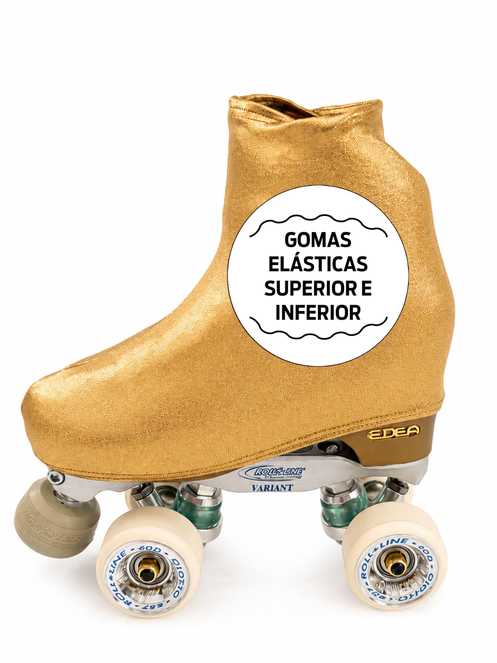 Cubre patín para niña y Mujer, Funda PatinSkate, Professional Skating, Patinaje Hielo,artístico o en línea. 180 Densidad. Talla Universal Adulto y niños. Color Brillante Dorado