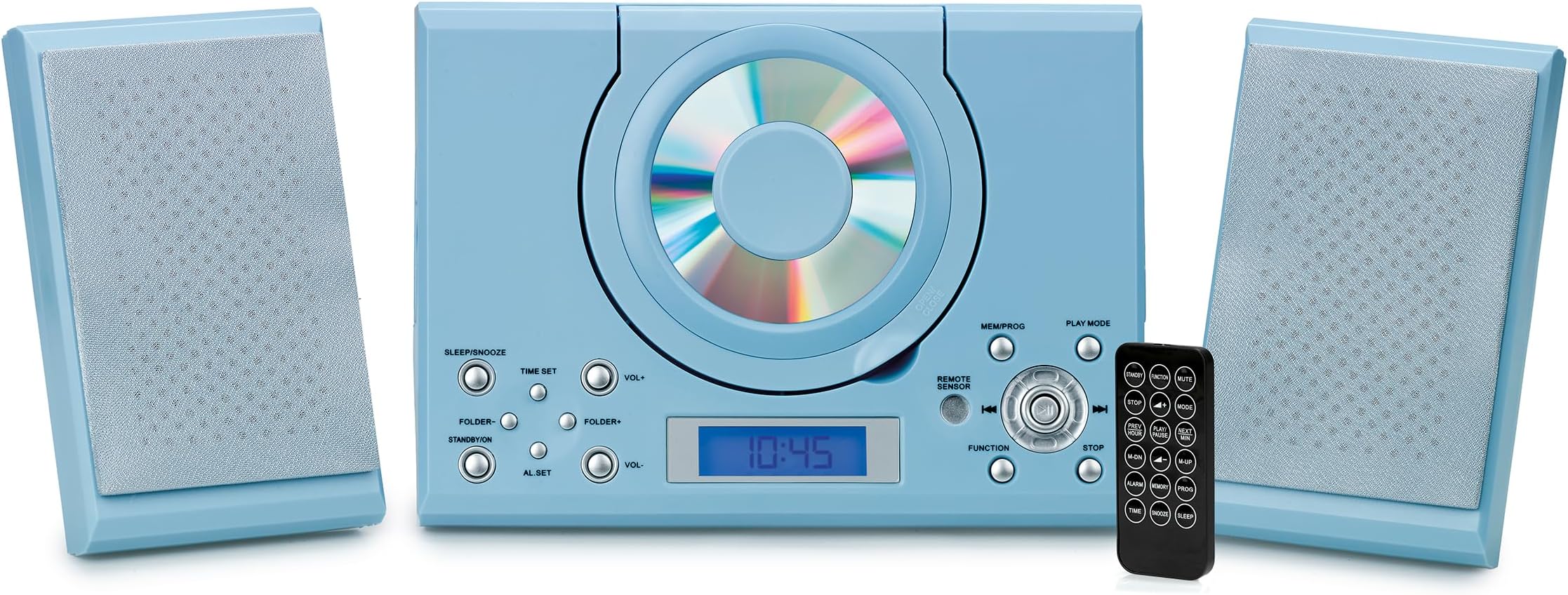 Grouptronics CD Player with Speakers - HiFi System for Home with Radio, USB, MP3, Clock Alarm & Remote - Compact Stereo System with Wall Mount Design - Small CD Players for Home - GTMC-101
