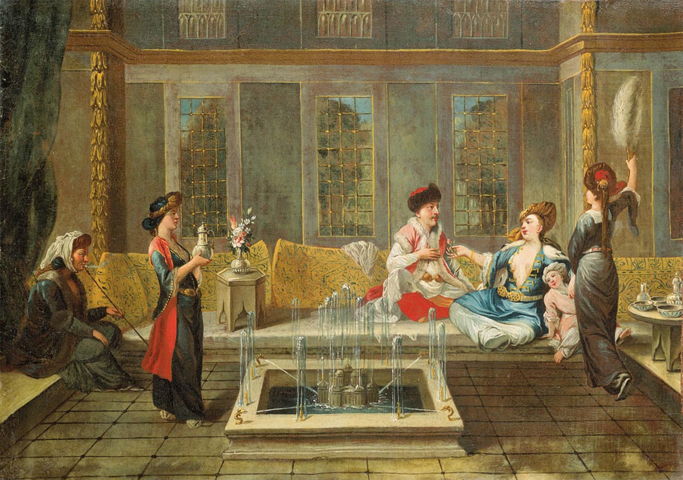 SERENDIPITP Aesthetic Poster Photo Wall Print Retro Picture Armenian Interior with a Sultan and His Favourite by Jean Baptiste Vanmour Modern Wall Artwork for Home Decor 60x90cm
