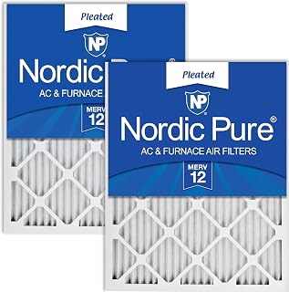 Nordic Pure 20x22x1 Pleated MERV 12 AC Furnace Filters 2 Pack