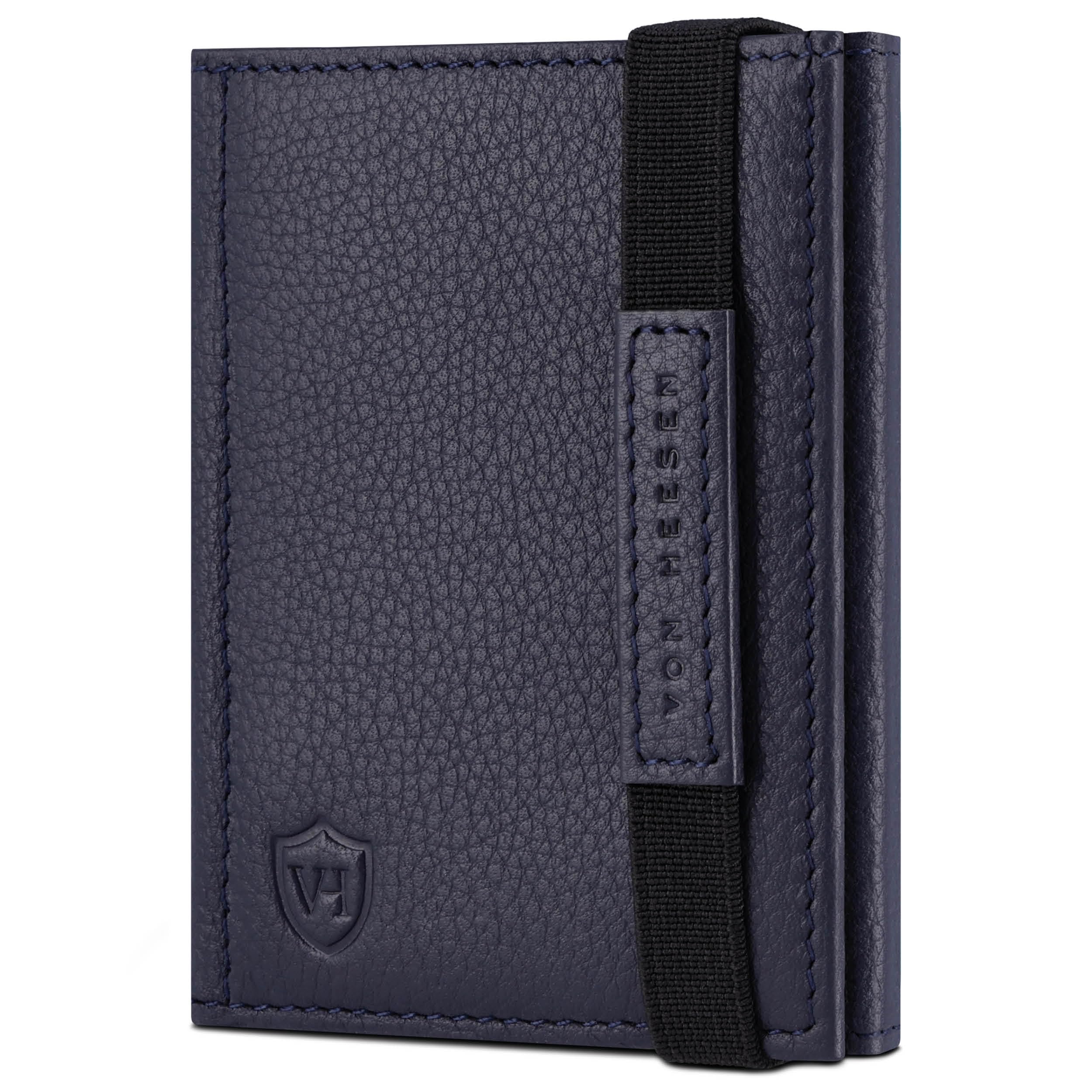 VON HEESEN Slim Wallet mit RFID Schutz - Geldbörse Herren klein - Mini Geldbeutel Damen Portmonee - Kartenetui Echtleder Karten Portemonnaie - Leder Kreditkartenetui