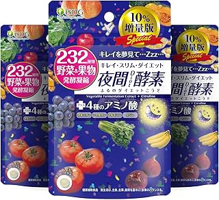 Amazon | ISDG夜間diet酵素 232種類野菜＆果物発酵凝縮 120粒 (増量版 3個/132粒) | ISDG | マルチ酵素