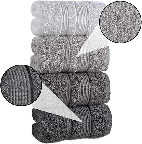 Miniatura 4 de Juego de toallas de algodón para baño, toallas de mano para baño e invitados, toallas turcas de algodón orgánico hilado en anillo de 450 GSM,