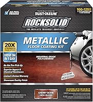 Vista 15 de Kit de piso para cochera de aspecto metálico de bala de plata Rust-Oleum RockSolid., 0, Paquete de 1, Gris metálico