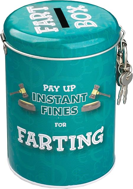 Boxer Gifts Farting Fine Money Tin | Funny Gift for Husband Dad Boyfriend | Secret Santa For Him, Stainless Steel, Blue, 14,5x9x9cm