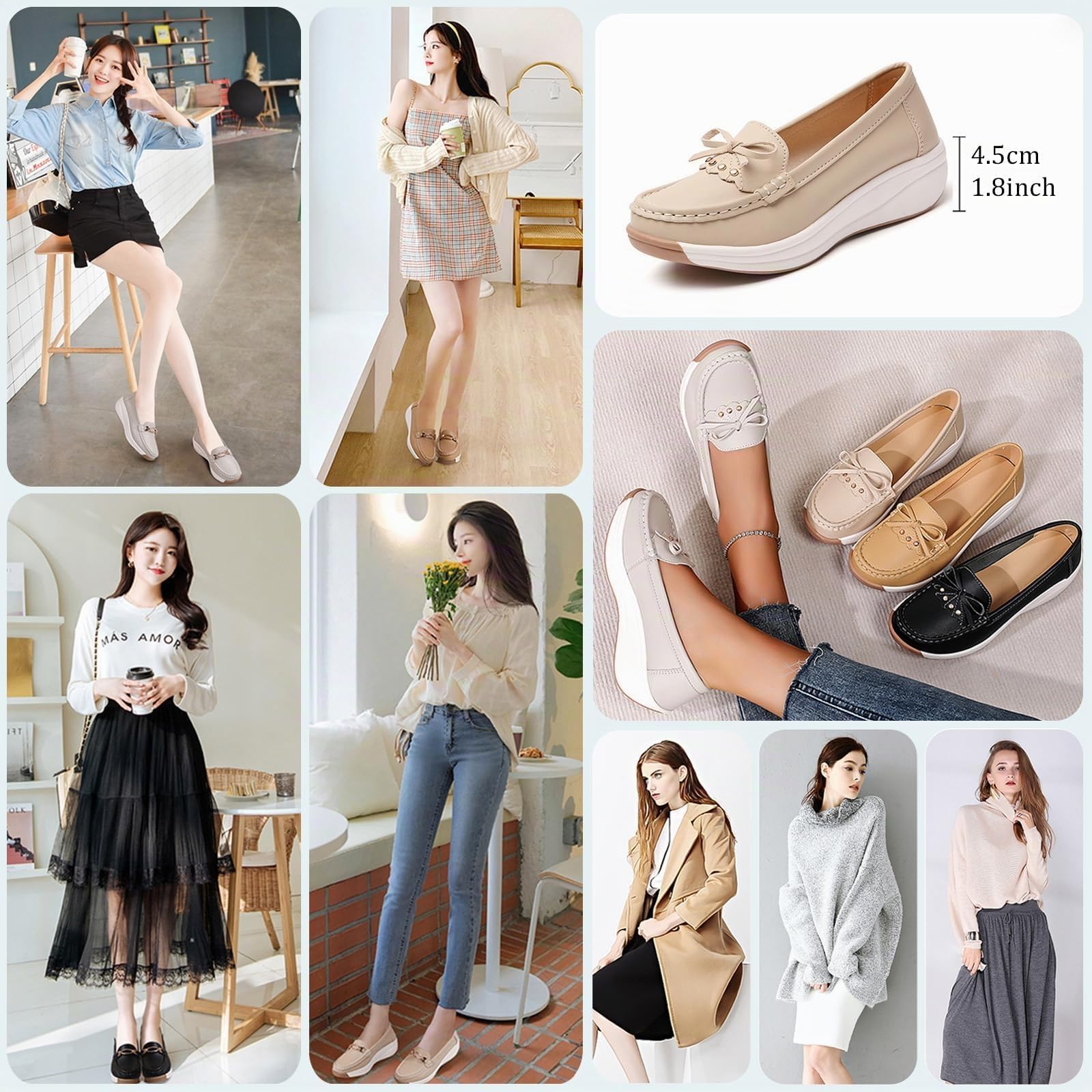Mocasines ortopédicos de plataforma para mujer con cadena, zapatos ortopédicos para caminar para mujer, mocasines de plataforma sin cordones, mocasines clásicos