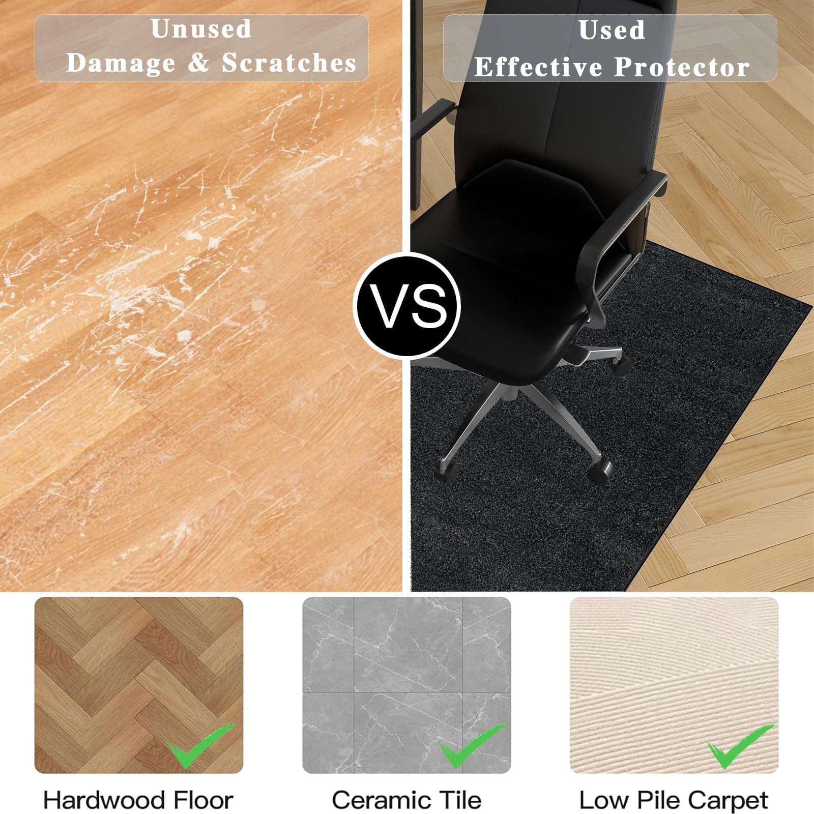 Tapis Chaise Gaming, Tapis de sol Gamer Antidérapant pour Siège/Fauteuil Gaming, 160 x 200 cm Tapis Protection de Sol, Protège Parquet Chaise Roulettes, Tapis de Sol Gaming pour Gaming et Le Travail