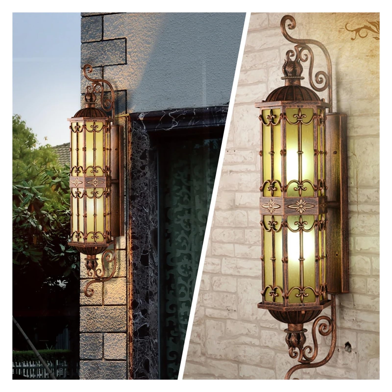 SYAXVOM European V-intage Wall Lamp Waterproof Retro LED Porch Light Large Size Lampstand Compatible with Decorating House Villa Door Base E27
