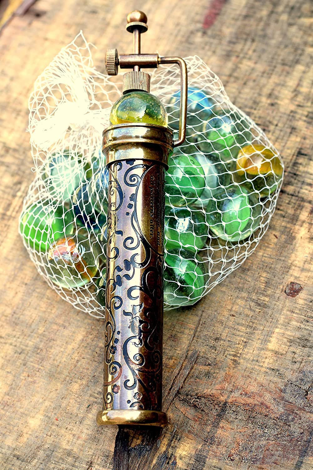 Amazon.com: Handcrafted Antique Brass Kaleidoscope with Round  display picture 1