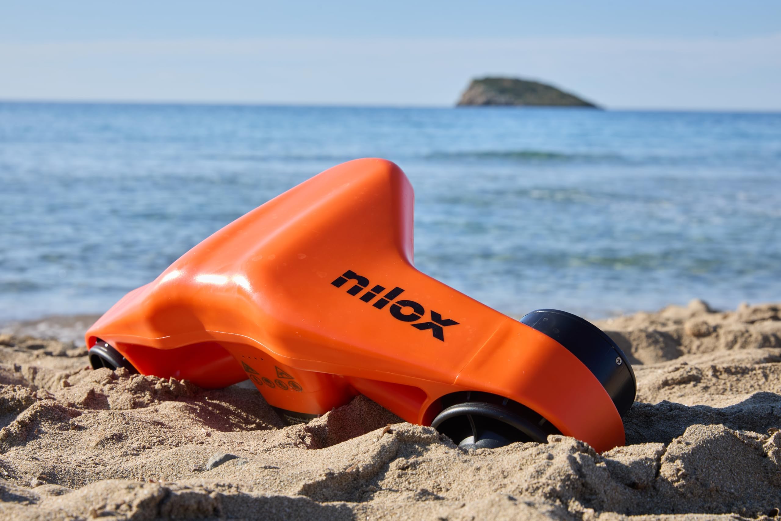 Scooter Acuático Nilox, Propulsor Acuatico Submarino para Inmersiones Hasta 30 m de Profundidad, Hasta 35 min de Uso, Cambio con 3 Velocidades, Fácil de Transportar y Usar, Color Naranja