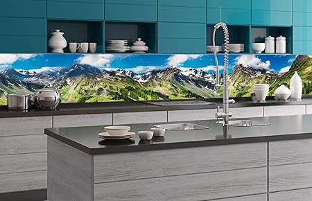 Zelfklevende keuken achterwand RODE KRISTAL 350 x 60 cm | Zelfklevende spatwand keukenfolie