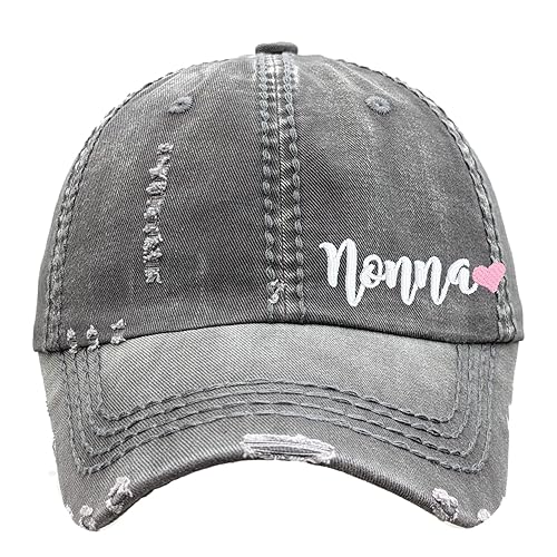 Miniatura 1 de Women's Embroidered Nonna or Custom Name Text Hat, Baseball or High Ponytail Cap, Optional Heart, Gift Present for Birthday Mother's Day