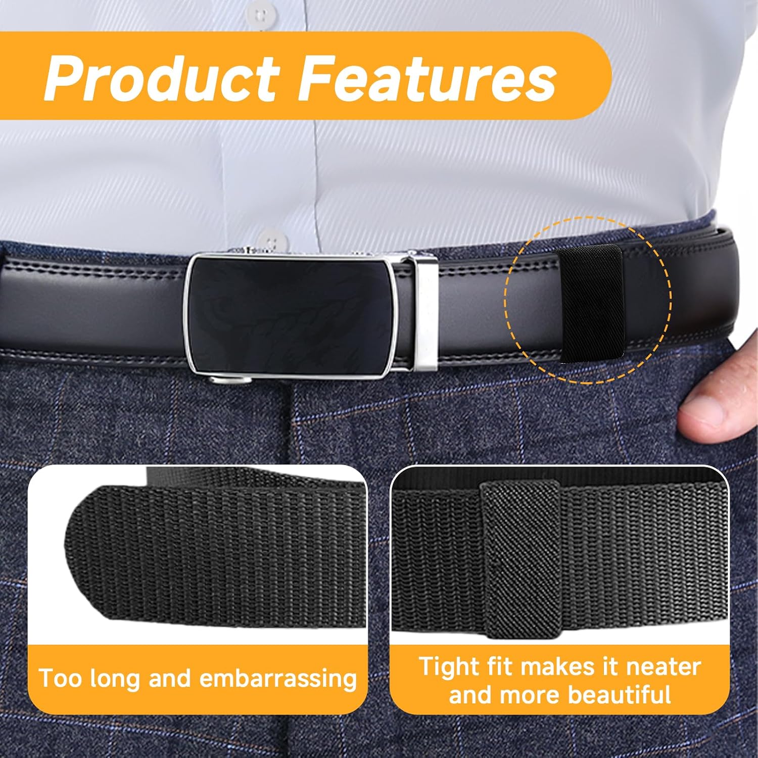 7 Pcs Elastic Belt Keepers for 1.5 in Straps, Prevent Belt Flapping image 4