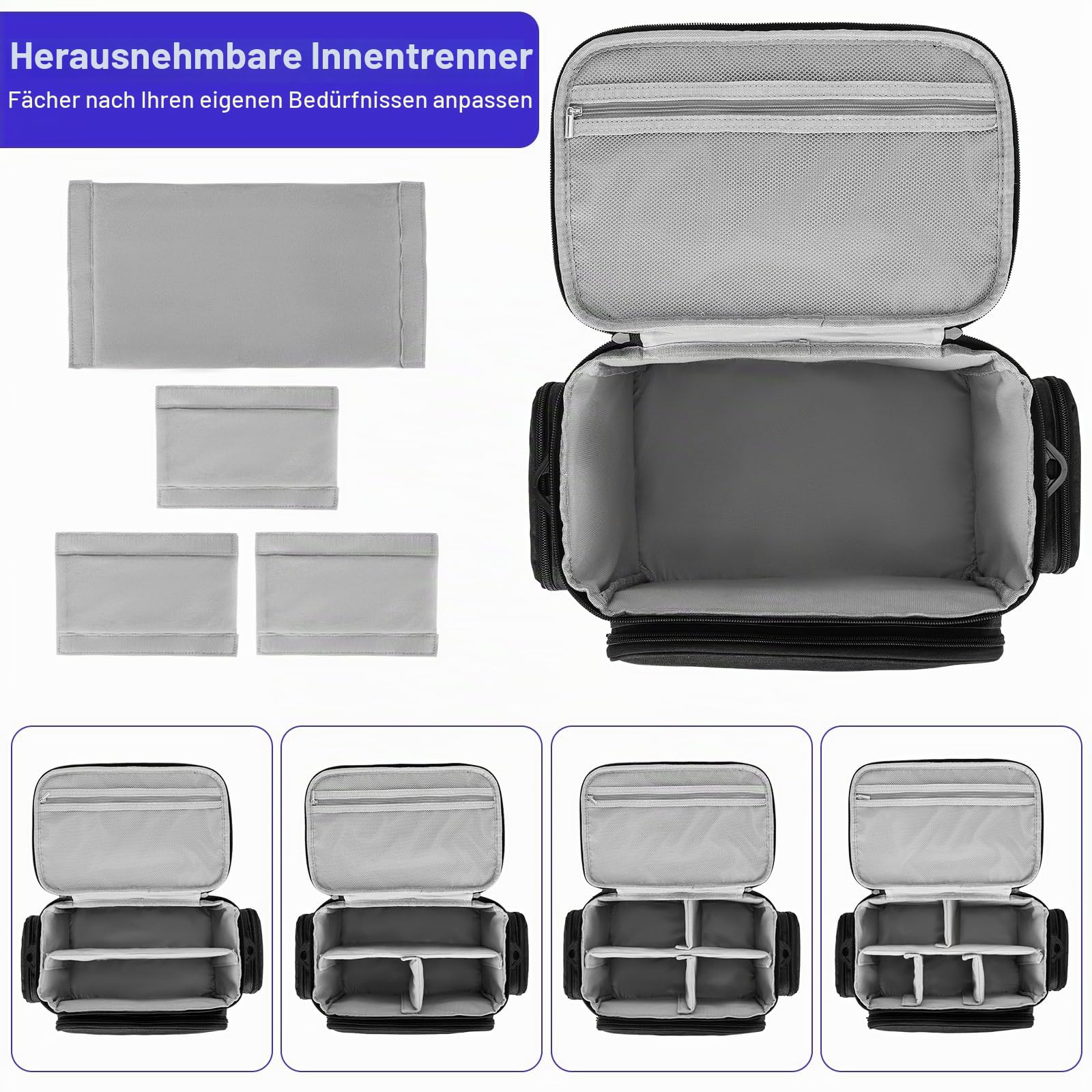 LEFOR·Z Erste Hilfe Tasche,Medizintasche mit Abnehmbarer Trennwand,Reiseapotheke Krankenschwester Tasche für Medizinische Versorgung für Krankenpflegestudenten,Therapeuten und Ärzte,Schwarz