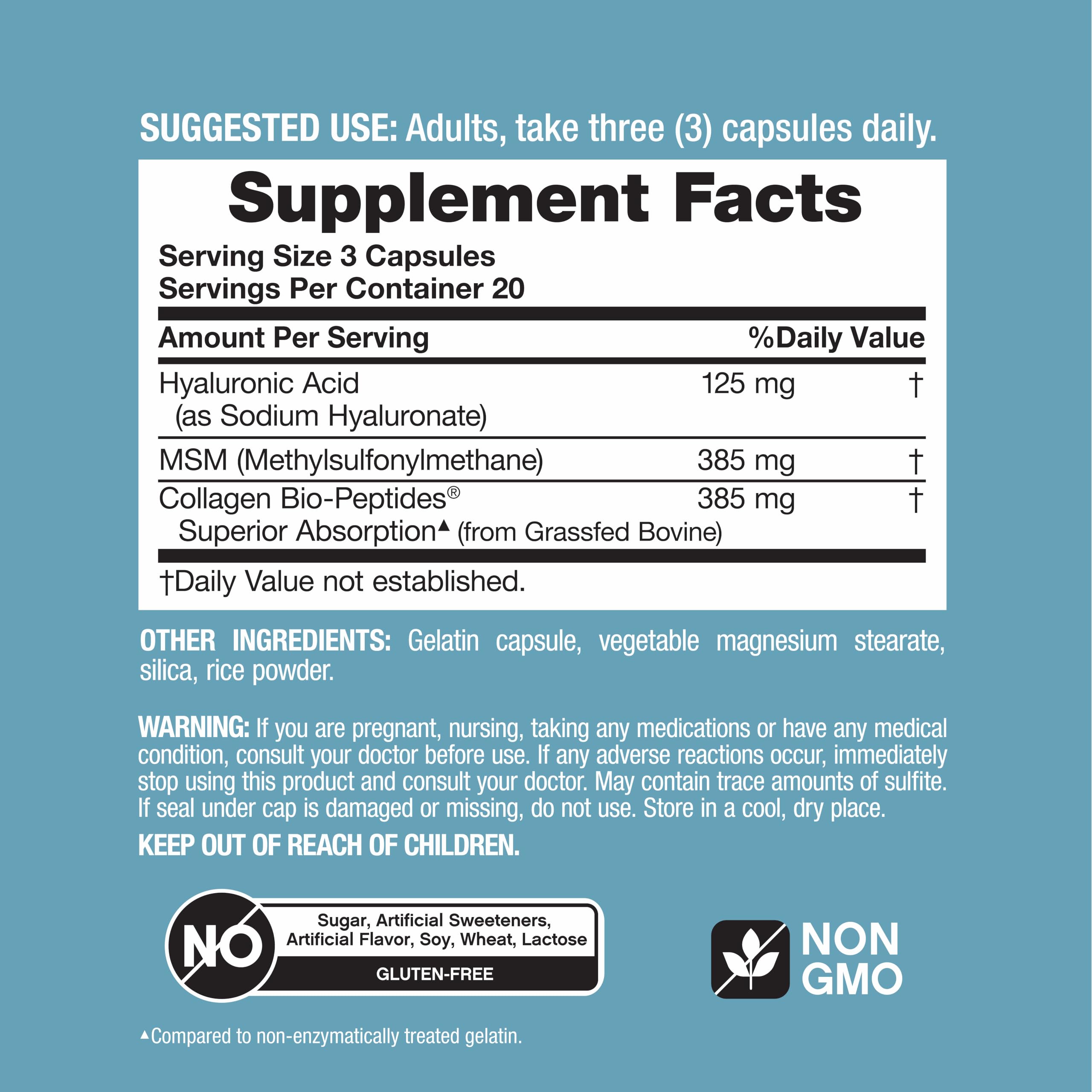 NeoCell Hyaluronic Acid Capsules | 60 Count — Amazon image 4