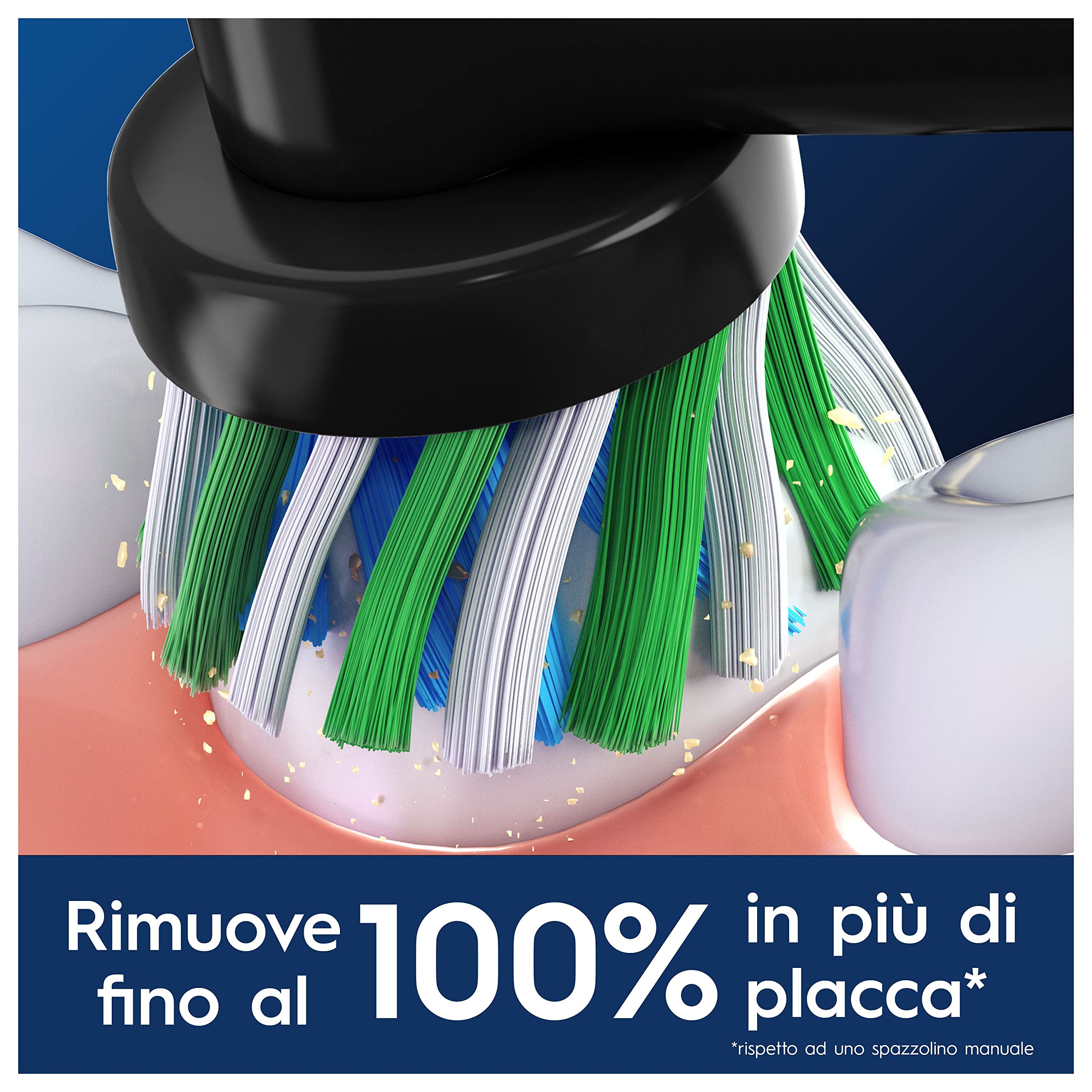 Oral-B Testine Di Ricambio Pro Cross Action Black per Spazzolino Elettrico Ricaricabile Oral-B PRO, Confezione da 10 Testine di Ricambio Nere con Indicatore di Utilizzo