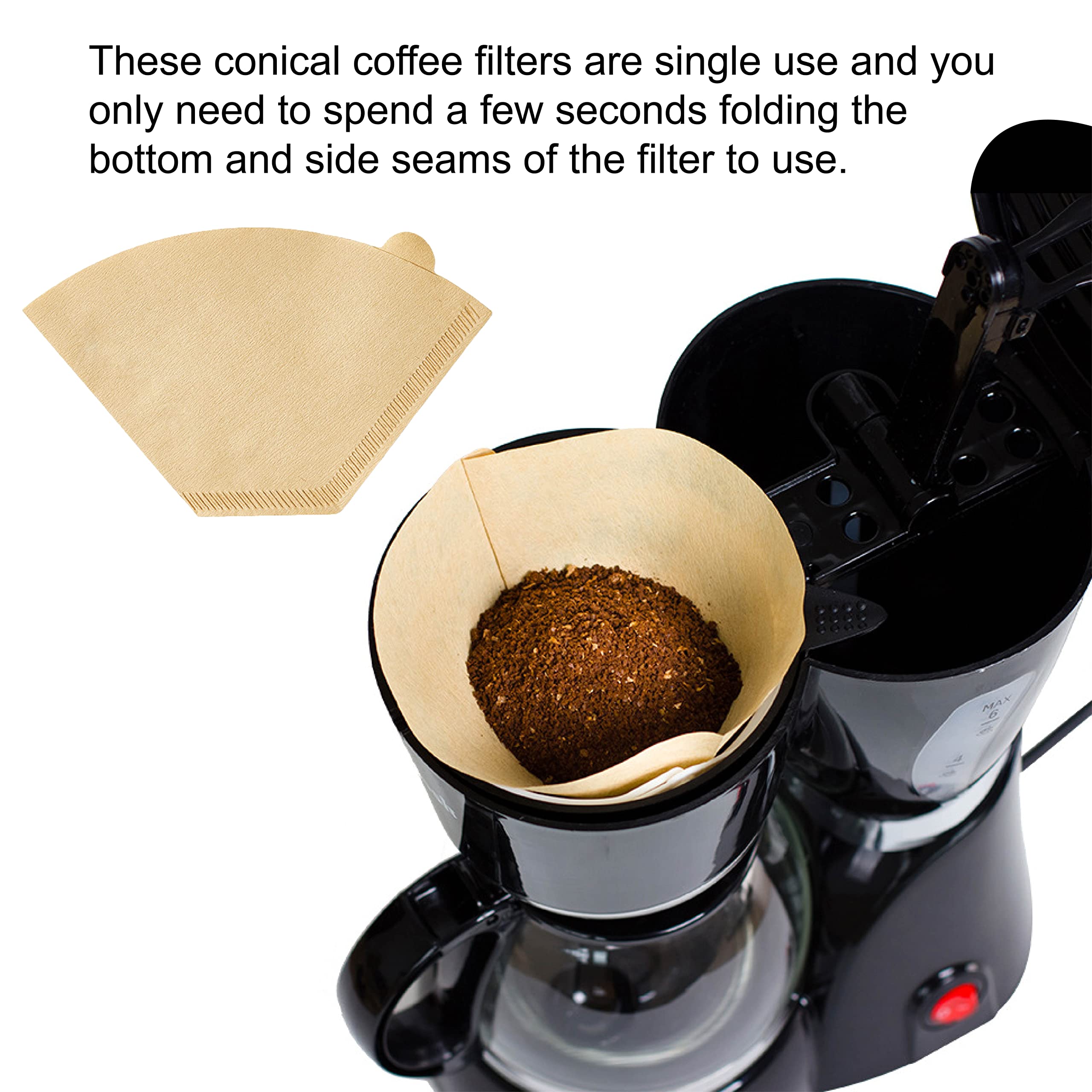 Filtres à Café Non Blanchis Taille 4 - Boîte De 100 - Pour Cafetière Automatique Ou à Bec - Papier Naturel Sans Chlore