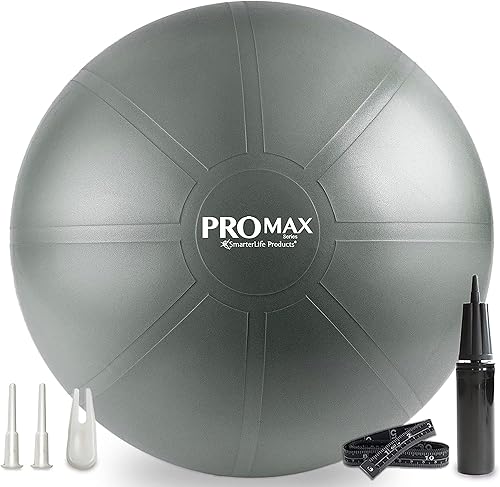 SmarterLife PRO MAX - Pelota de ejercicio de entrenamiento para fitness, yoga, equilibrio, estabilidad o pelota de nacimiento para embarazo y parto,
