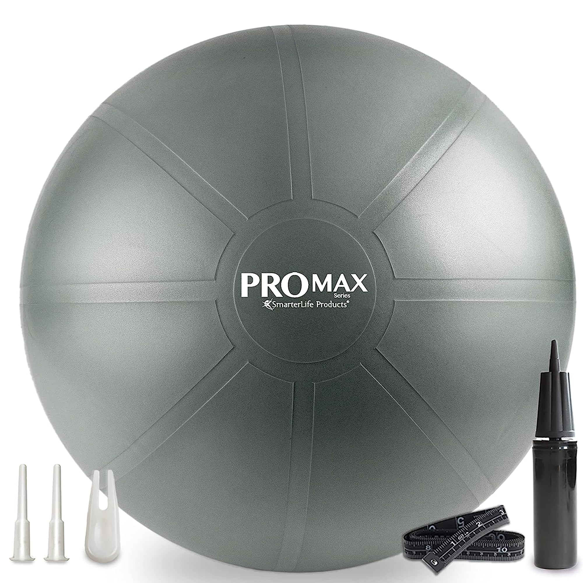 SmarterLife PRO MAX Workout Exercise Ball for Fitness, Yoga, Balance, Stability, or Birth Ball for Pregnancy and Labor, Great as Yoga Ball Chair for Office or Home Gym Equipment