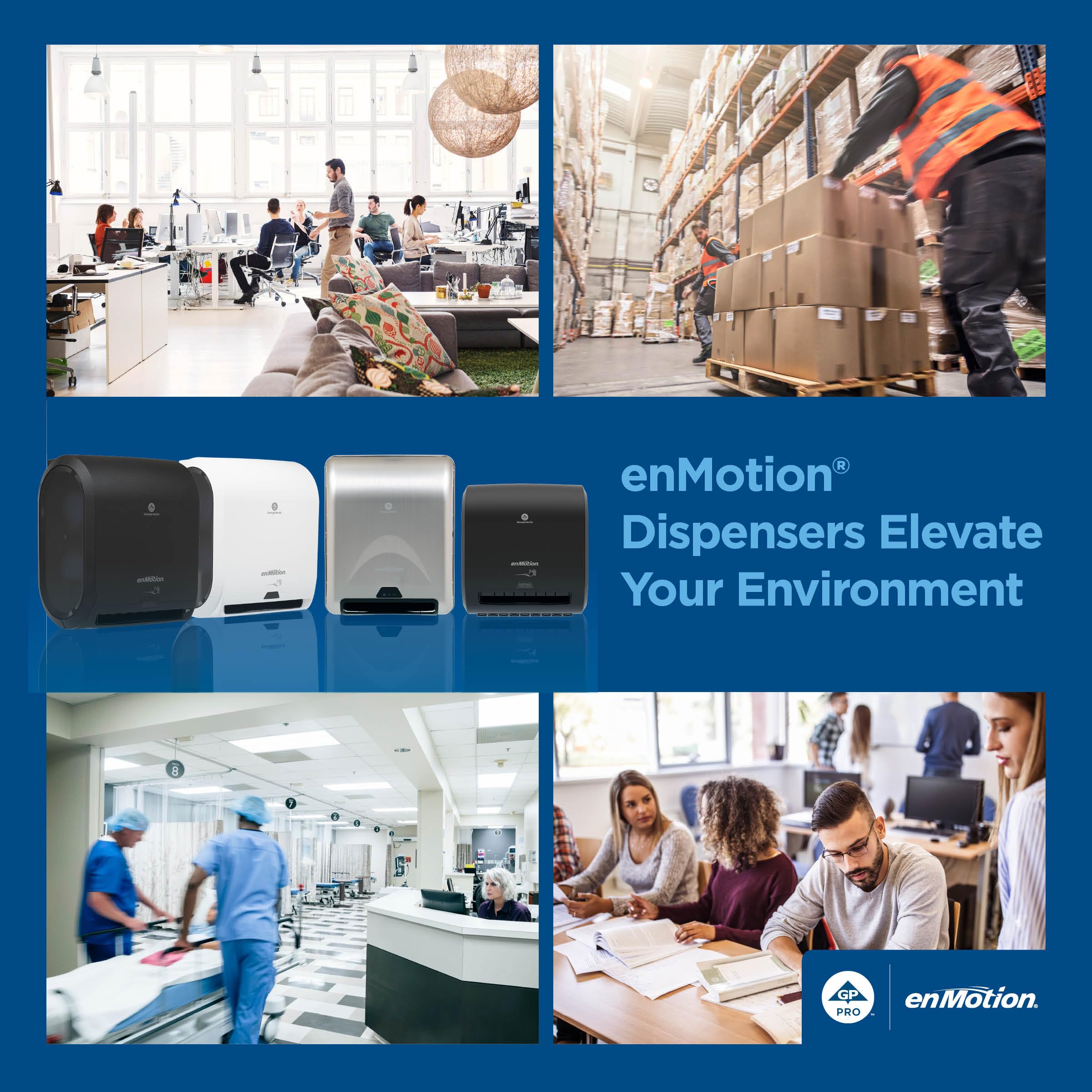 ENMOTION® Dispensador automático de Toallas de Papel sin Contacto de 10 Pulgadas por GP Pro (Georgia-Pacífico), Negro, 1 dispensador