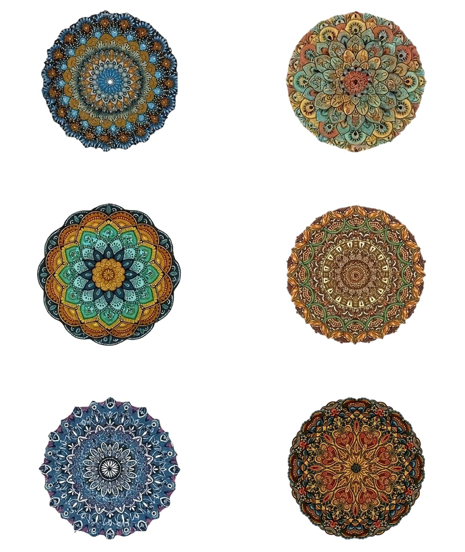 6 PCS Coaster Set, Wooden Coasters Set of 6 for Dining Table, Tea Cups and Coffee Mugs, 10cm x 10cm, Home Decor and Kitchen Accessories