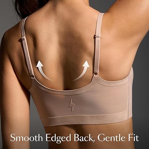 Miniatura 2 de EBY Bralette de soporte sin costuras con correas ajustables, bralettes para mujer, brasier sin varillas para mujer