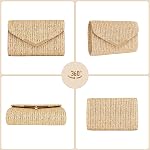 Larcenciel Clutch Purse for Women, Vegan Evening Bag with Chain Strap, Envelope Clutch Handbag Elegant Crossbody Shoulder