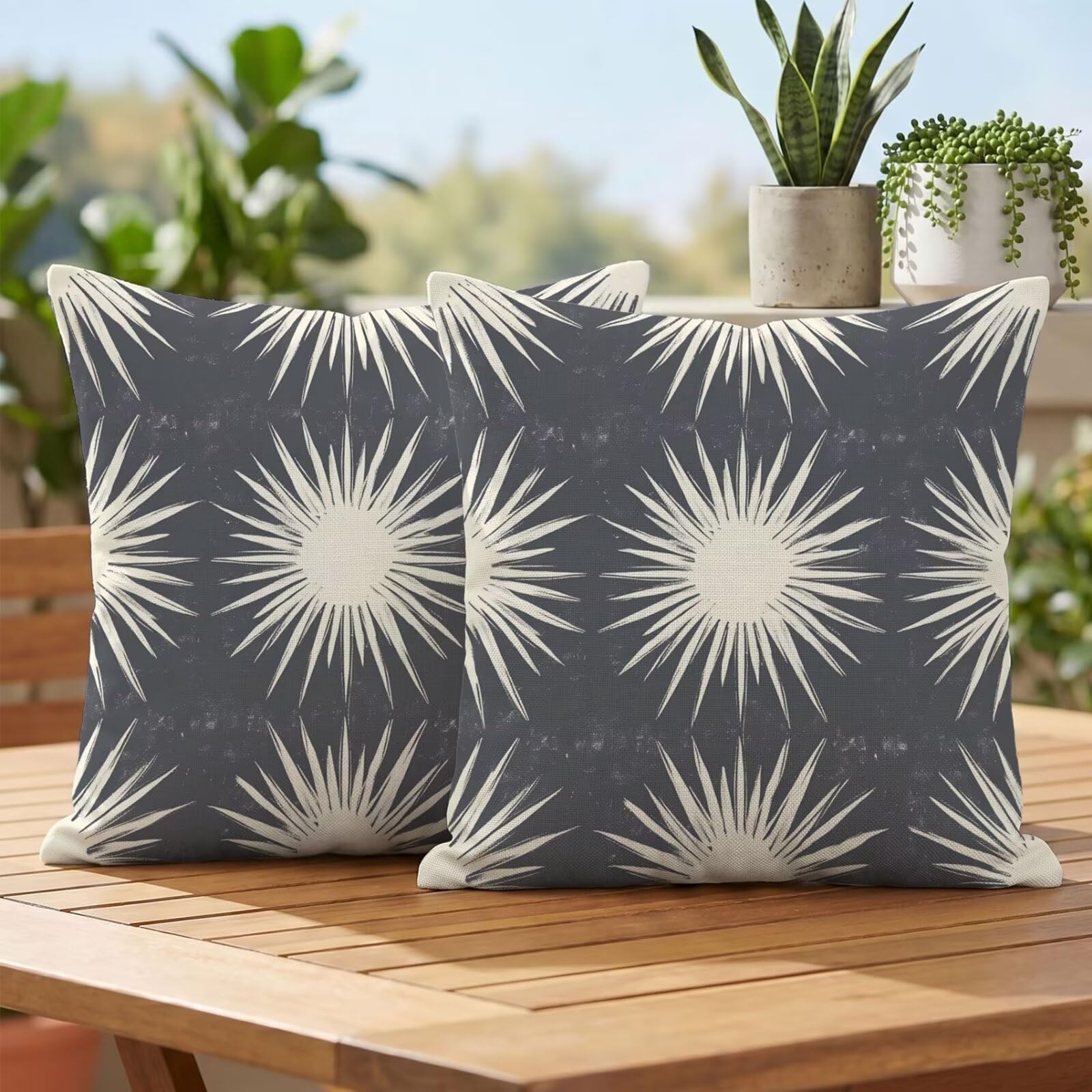 Housses Coussin 55x55 cm Gris Anti Tache Solution Coussin Exterieur Impermeable
