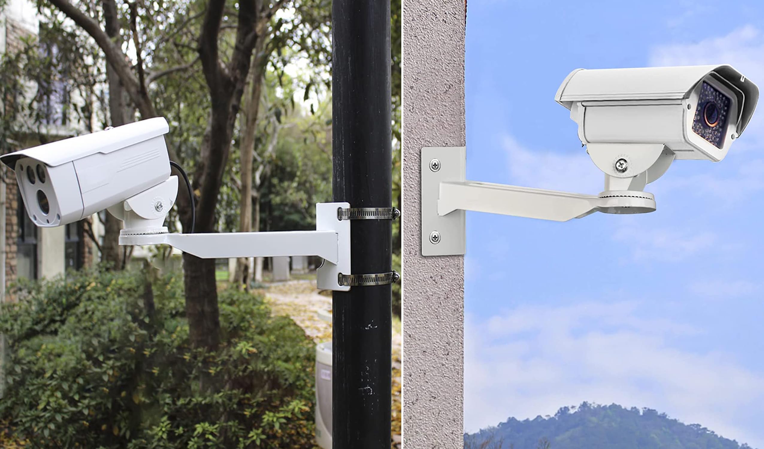 E-HORDE 2pcs Staffa di Montaggio Verticale Universale per Telecamera di Sicurezza, Regolabile Staffa in Alluminio, Montaggio a Parete ad Angolo o su Palo Verticale per Telecamera CCTV di Sicurezza