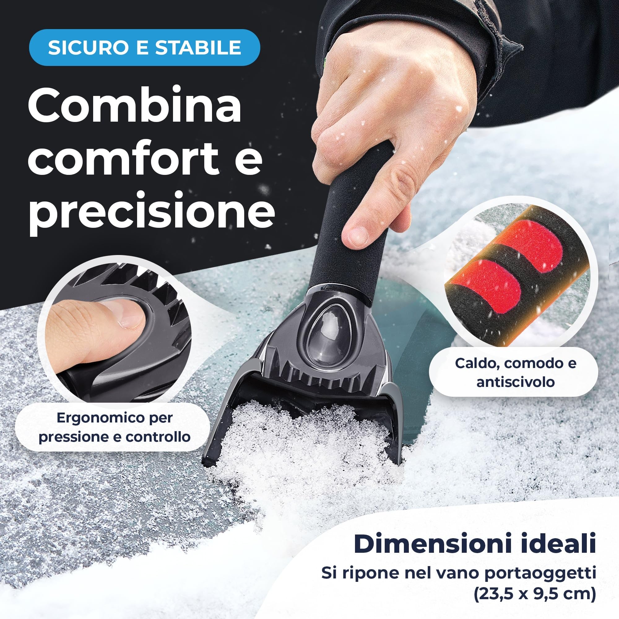LYVANAS Raschietto per Ghiaccio Auto Impugnatura ergonomica