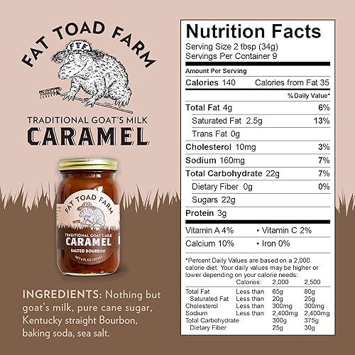 Miniatura 2 de Fat Toad Farm Salsa tradicional de caramelo de leche de cabracajeta, bourbon salado, sin gluten, 8 onzas líquidas