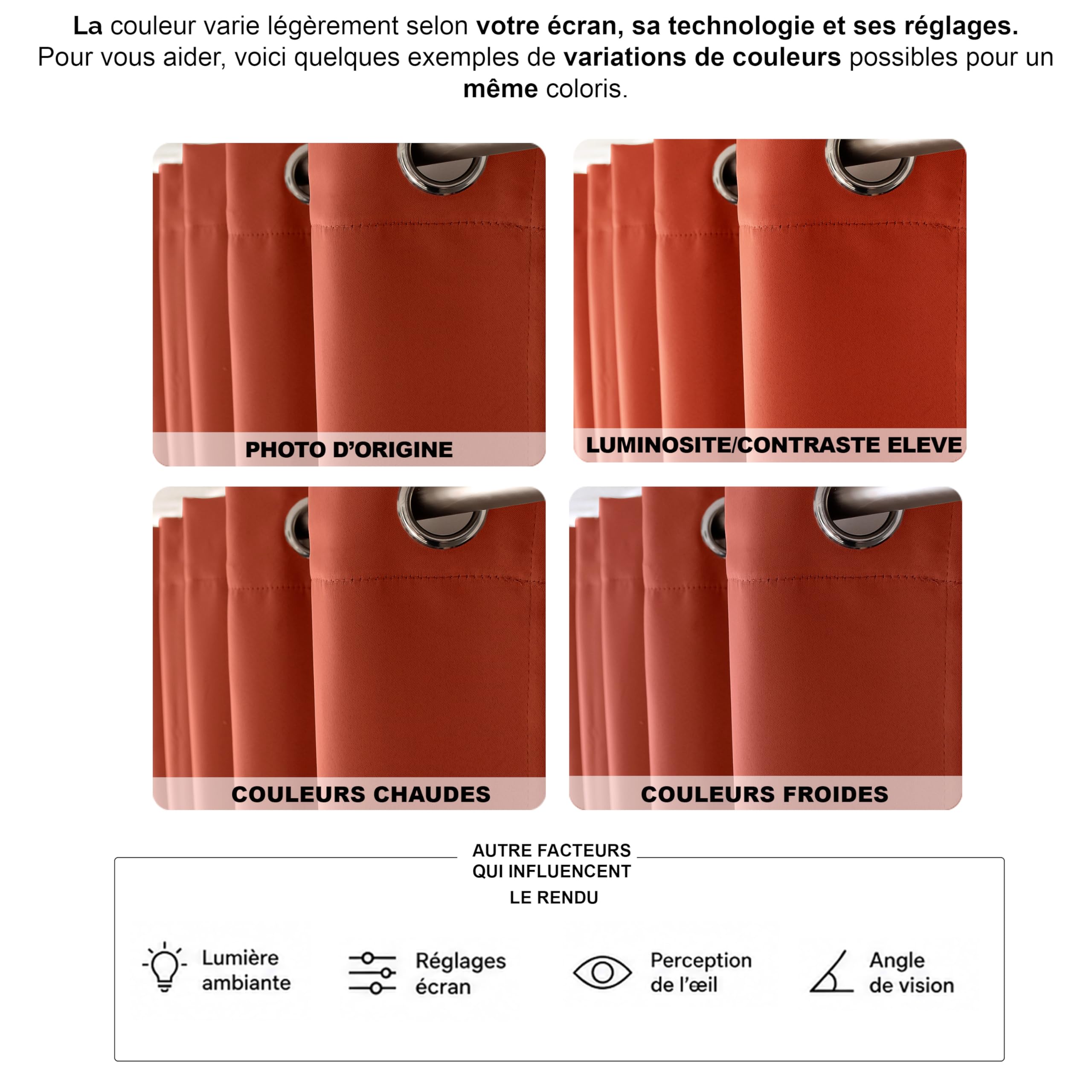 ED Enjoy Home Tenda Oscurante con Occhielli argentati, Terracotta, 140 x 240 cm, 100% Poliestere, Tessuto Certificato Oeko-Tex, Collezione Liquirizia