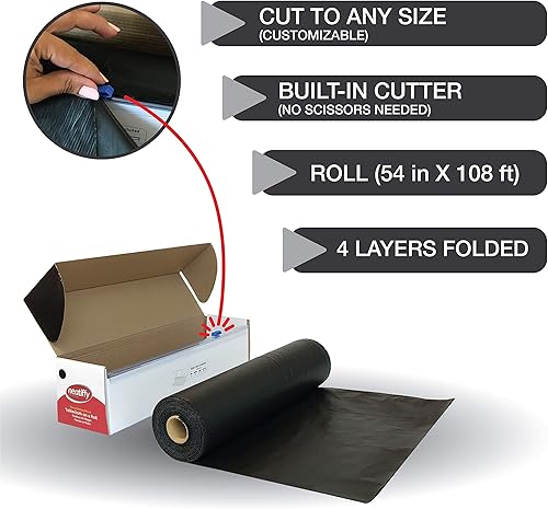 Miniatura 4 de Neatiffy Rollo de mantel de plástico desechable de 54 pulgadas x 100 pies con cortador deslizante  Cubierta impermeable para mesas rectangulares,