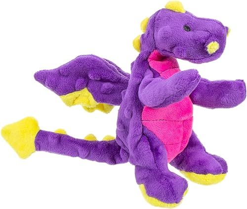 Vista 28 de goDog Bubble Plush Skinny Dragons - Juguete chirriante de peluche para perro, tecnología Chew Guard, verde, grande