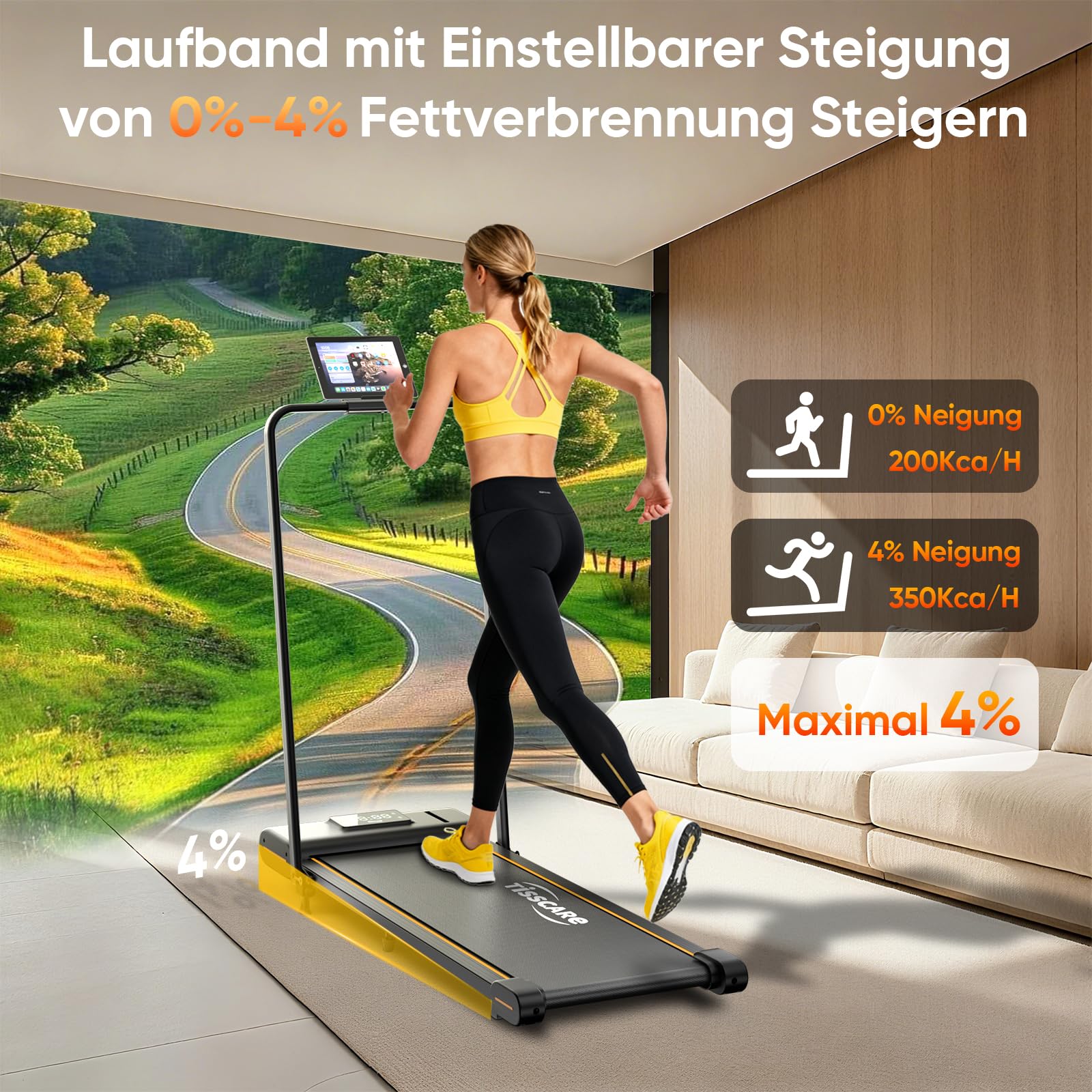 Walking Pad Loopband – Incl. Helling, Stil, 1-6 Km/u, LCD
