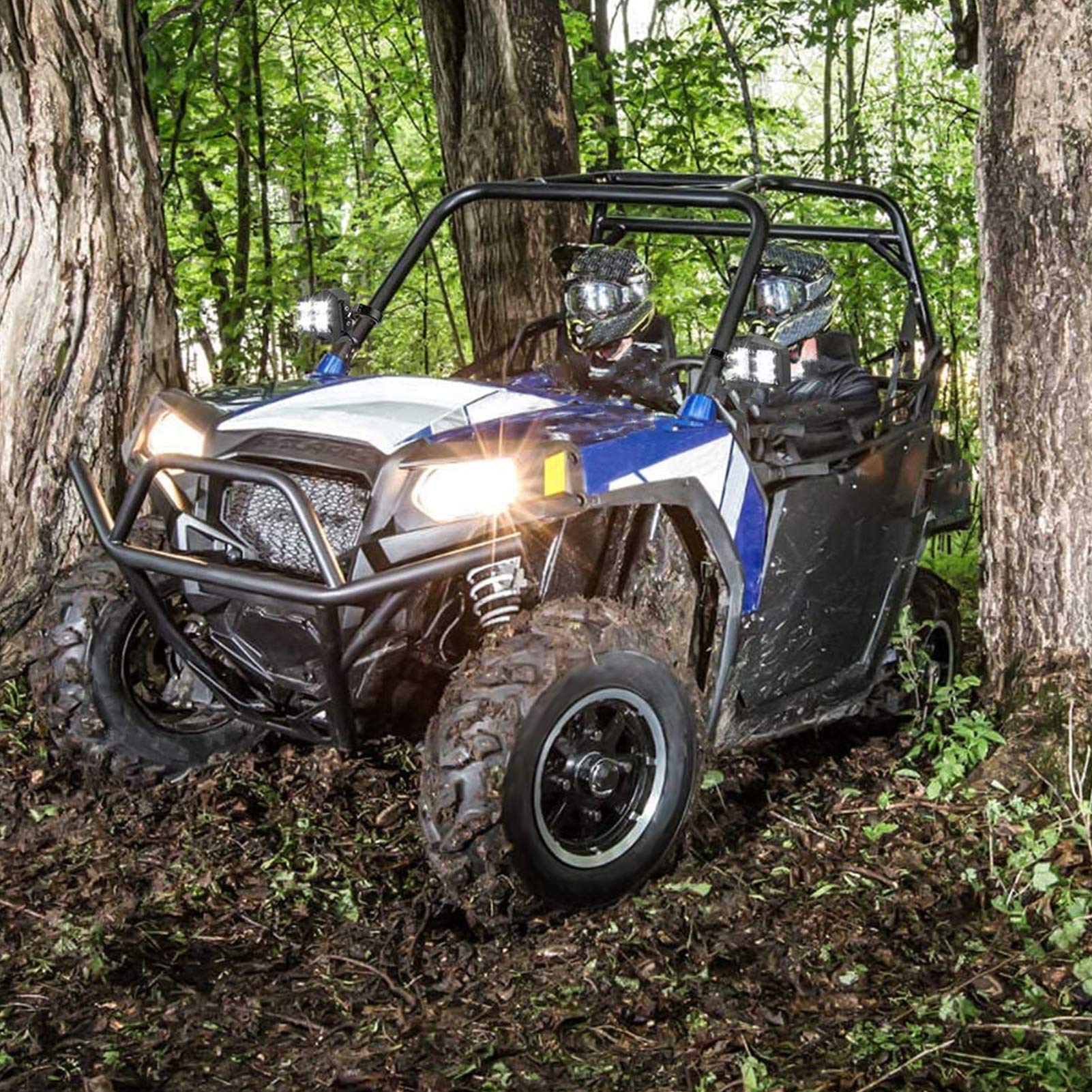 Acouto UTV Side Mirrors With LED Turn Lights - 360° Adjustable For Polaris RZR, Can-Am, More - View #6