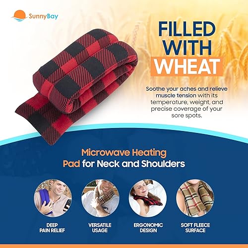 Miniatura 4 de Envoltura de cinturón Sunny Bay de cuello extra largo, lleno de arroz, rojo (Buffalo Plaid Red), 1