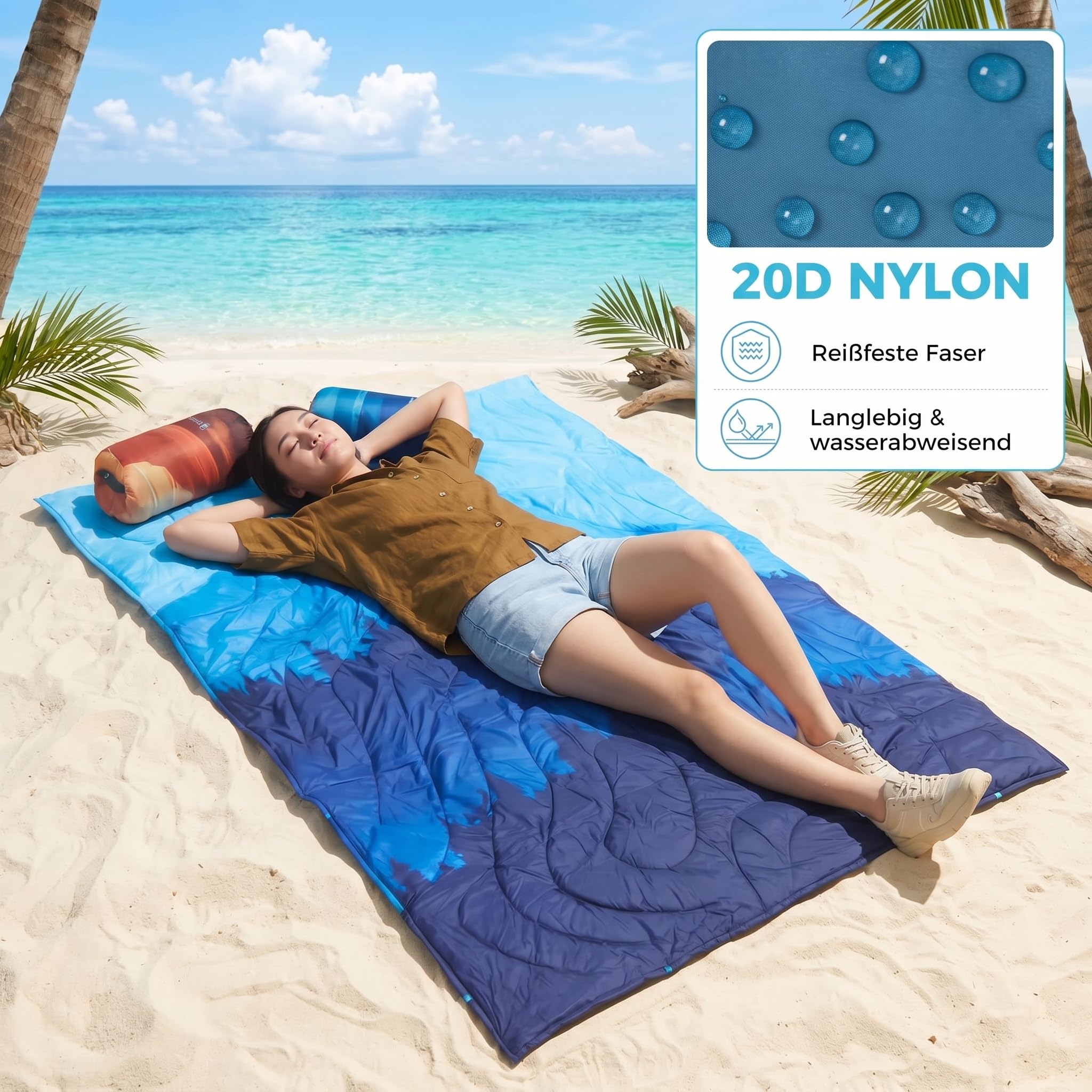 KingCamp Reisedecke Ultraleicht, Decke Wasserabweisend Kompakt,Outdoor Campingdecke Warme,kleines packmaß für Camping Büro Outdoor, (Frosttal,200x145cm)
