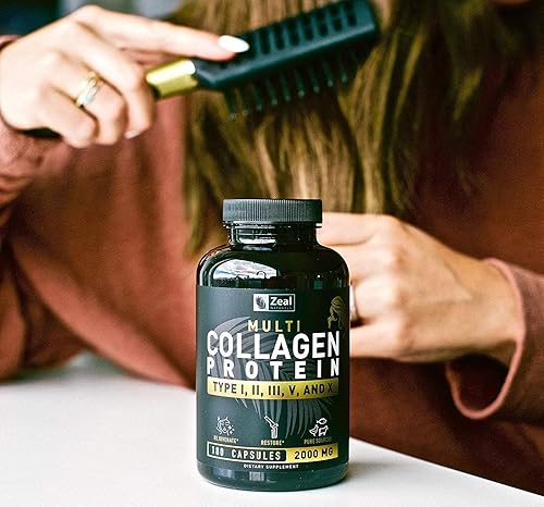 Miniatura 8 de Píldoras de péptidos de colágeno múltiple (tipos I, Ⅱ, , ) Pastillas de colágeno alimentadas con pasto (180 cápsulas) – Mezcla de proteínas de