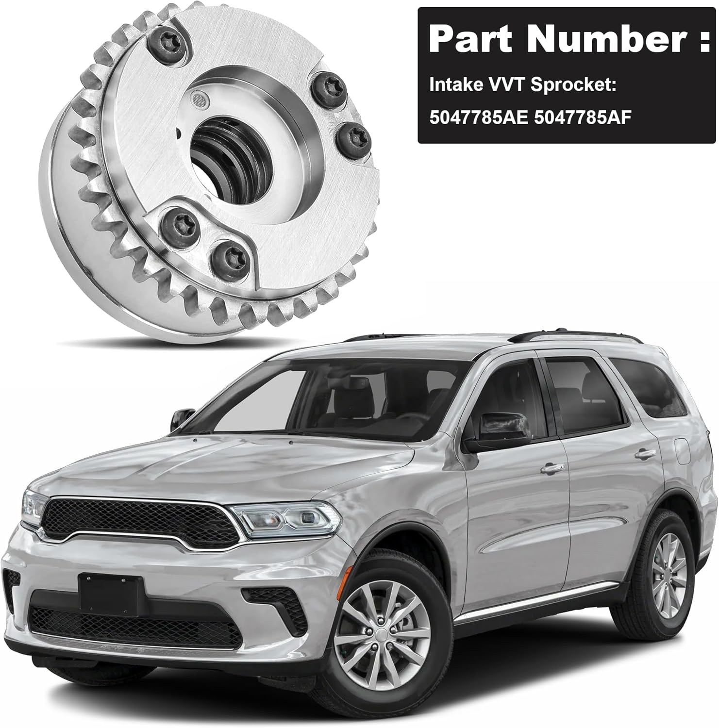 Engine Timing Camshaft Gear Cam Phaser Sprocket 5047785AE 5047785AF Compatible with 2009-2021 Chrysler Jeep Grand Cherokee Dodge Ram 1500 ProMaster,Voyager 3.6L V6