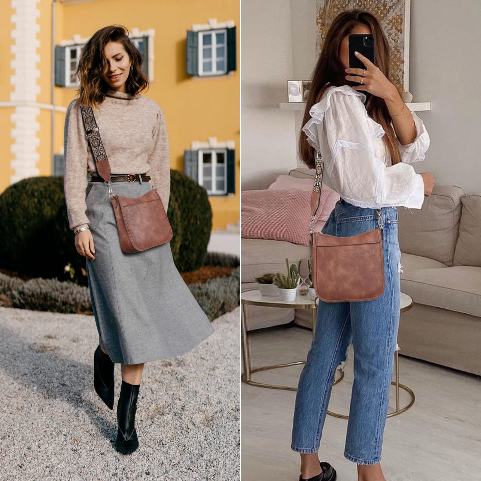 BOSTANTEN - Bolso de piel para mujer, bolsos de hombro para mujer, diseño de bolso de mano, para mujer, bolsas de Hobo, bolsa de cubo