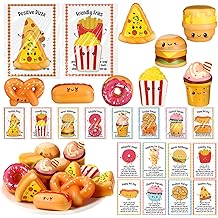 Jenaai 40 Set Employee Coworker Appreciation Gift Fast Food Slow Rising Mini Stress Balls with Funny Pun Inspirational Card Valentine's Day Exchange Gifts Office Food Party Favors (Stylish Style)