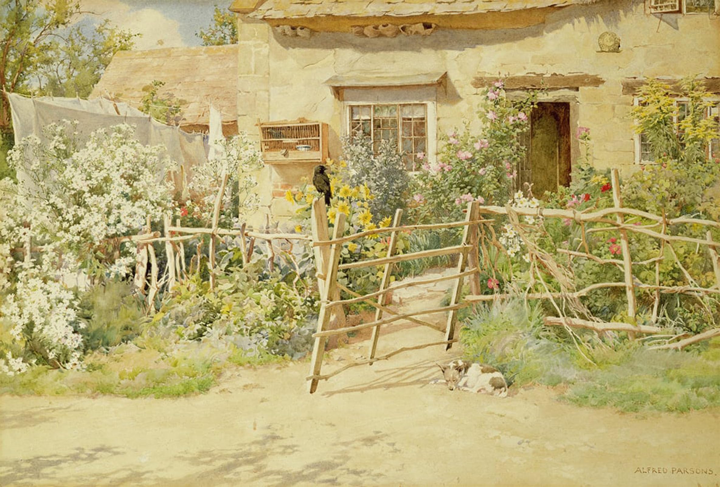 SERENDIPITP Vintage Picture Print on Canvas Wall Art Poster Hot Afternoon by Alfred Parsons Artwork Print Poster for Wall Decor 60x90cm