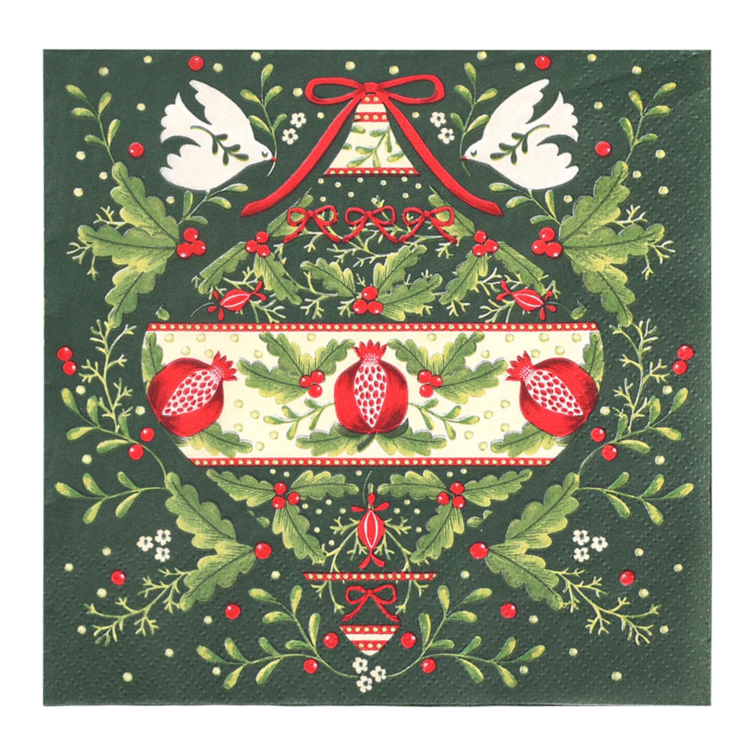 Talking Tables 20 x Recyclable Christmas Paper Napkins, Enchanting Folklore Themed Xmas Disposable Serviettes, Year Around Use, Decoupage, Catering, Patterned Napkin